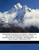 Memoirs Relative To Egypt