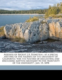 Address Of Regent J.b. Reinstein