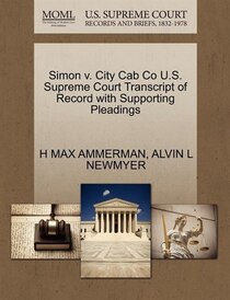 Simon V. City Cab Co U.s. Supreme Court Transcript Of Record With Supporting Pleadings