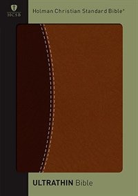 HCSB ULTRATHIN BIBLE, DARK BROWN/BROWN DUOTONE SIMULATED LEATHER