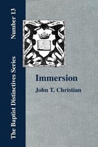 Immersion, The Act Of Christian Baptism