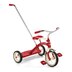 Classic Red Tricycle With Push Handle